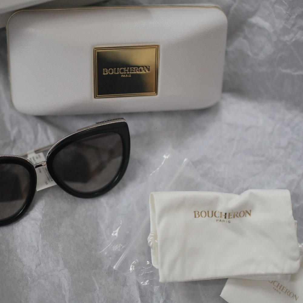 NWT Boucheron Cat Eye Black Sunglasses. - Picture 5 of 11